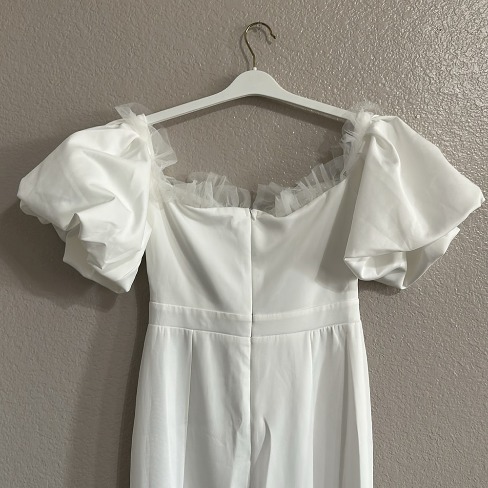 Giffniseti White Puff Sleeve Maxi Dress NWT - Picture 7 of 10
